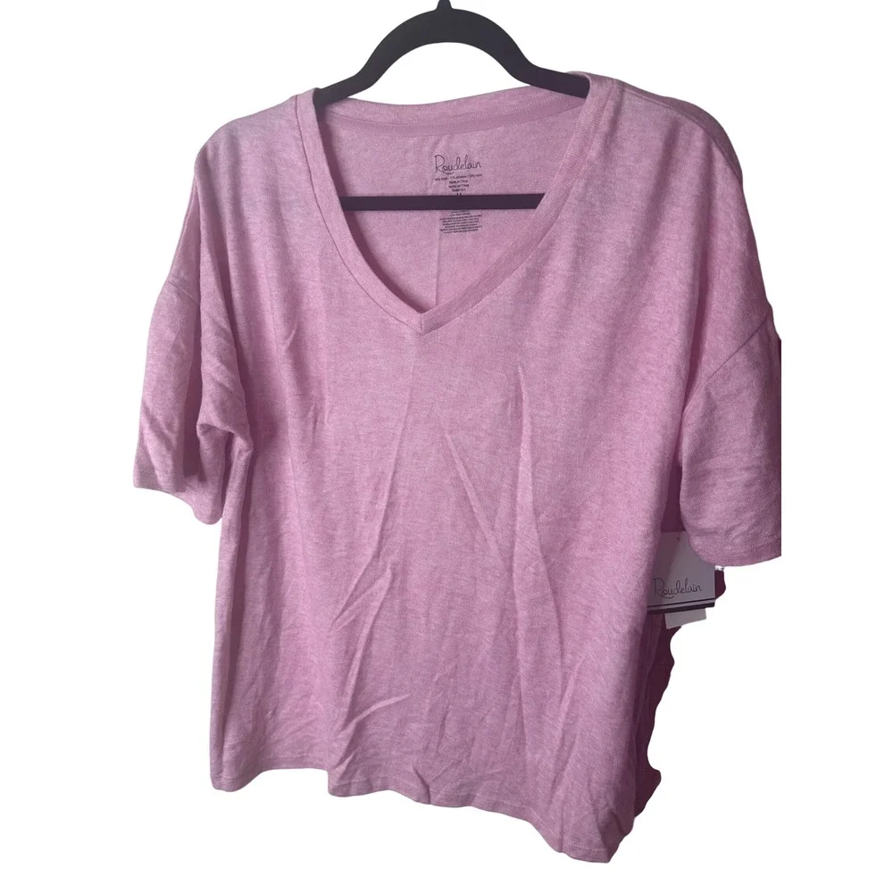 NEW Roudelain Womens 2pc M Loungewear Pajama Set Pink Cargo Pants V-Neck‎ Top